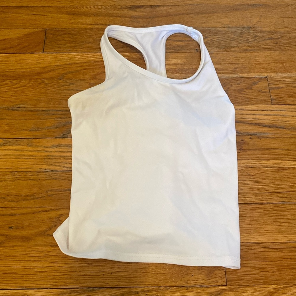 White athletic tank top